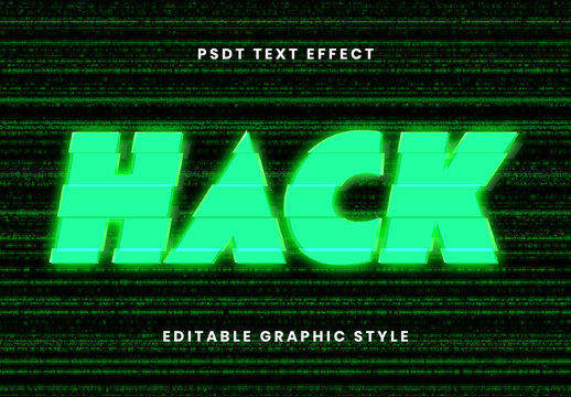 Green Glowing Glitch Cyber Font Bold Tech Neon Text Effect