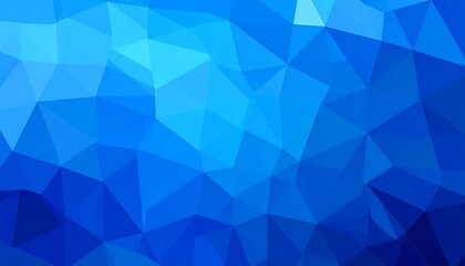 Fototapeta premium Abstract geometric pattern of varying shades of blue triangles