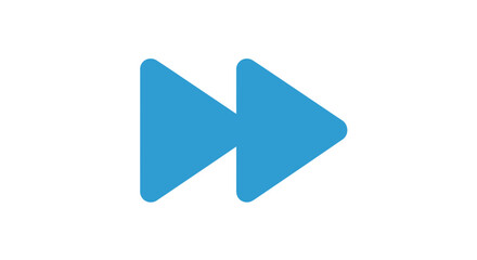 Double right arrow icon in light blue indicating fast forward direction on a white background