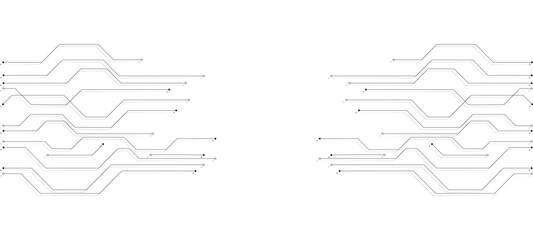Vector Technology connected white lines and dots with electronics elements on tech bg abstract technology background