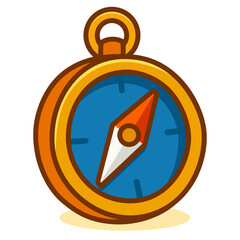 Cute Cartoon Compass Icon for Navigation