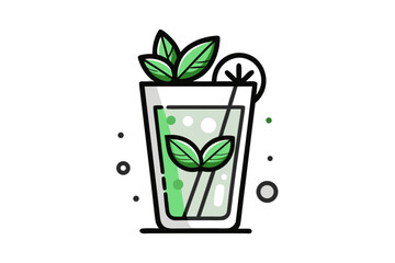 simple mojito glass mint leaf bubbles refreshing