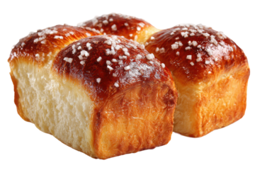 Baking fresh brioche buns home kitchen food photography cozy top-down. Isolated on transparent background, png.