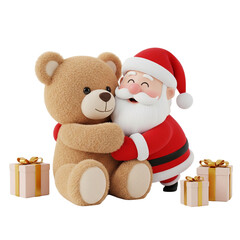 christmas teddy bear with gifts