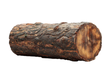 Fallen log transport forest wood natural environment close-up. Isolated on transparent background, png.