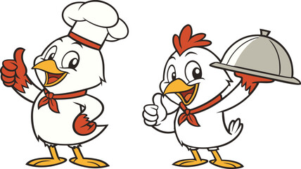 Chicks illustration vector design, Chicks logo and icon design, Chef Chicks illustration vector design