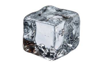 Ice cube cooling drinks tabletop product photography studio close-up. Isolated on transparent background, png.