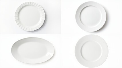 Four white plates on a background expression movement layers scene style backgrounds emotion composition elements creative figure gesture illustration cartoonish colorful design motion