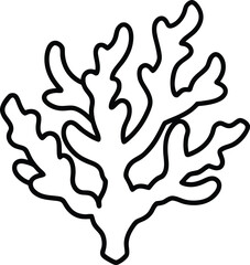 coral icon outline vector illustration on transparent background