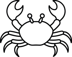 crab icon outline vector illustration on transparent background
