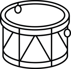 drum icon outline vector illustration on transparent background