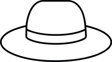 hat icon outline vector illustration on transparent background