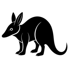 Aardvark vector clean black silhouette design white background