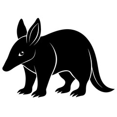 Aardvark vector clean black silhouette design white background