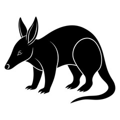 Aardvark vector clean black silhouette design white background