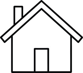house icon outline vector illustration on transparent background