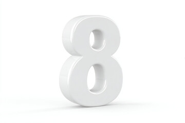 a white number eight on a white background