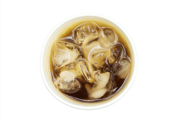 a cup of ice tea with a spoon