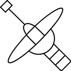 satellite icon outline vector illustration on transparent background