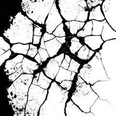 Obraz premium PNG Silhouette of cracks silhouette background white.