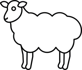 sheep icon outline vector illustration on transparent background