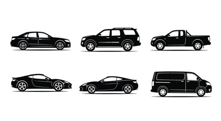 Naklejka premium Set of modern vehicles isolated on white background