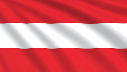 Obraz premium Austria flag with horizontal red-white-red bands—symbolizing valor, purity, and historical continuity as one of the world’s oldest national flags.