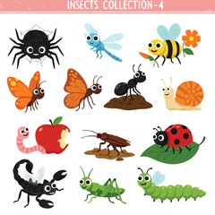 A Delightful Collection of Cute and Friendly Cartoon Insects and Bugs with Big Eyes for Educational Purposes