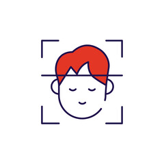 Face Recognition icon design with white background stock illustration