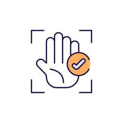 Hand Recognition icon design with white background stock illustration