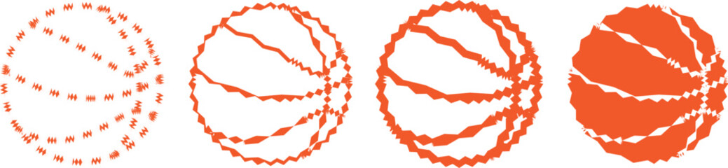 Minimalist Geometric Zigzag Line Frame Volleyball Design Collection – Trendy Vector Art Set of Colorful Round Labels, Vintage Textures, Seamless Patterns & Modern Shapes for Sports and Textile Project