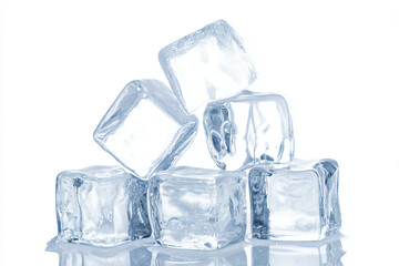 Obraz premium a pile of ice cubes sitting on top of a table