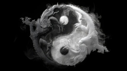 Monochrome Abstract Smoke Cloud with Organic Texture