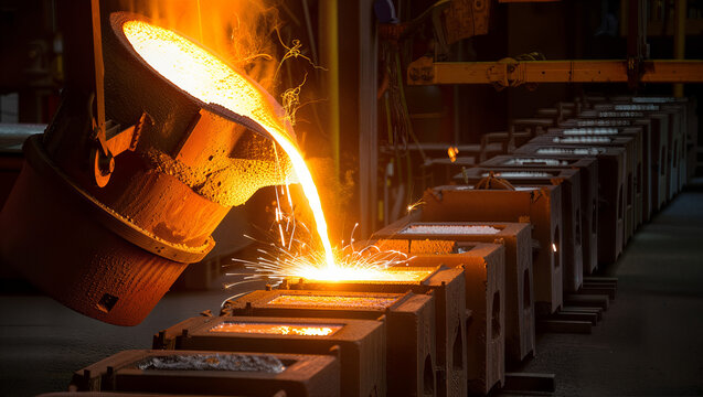 Fundici&oacute;n de Acero L&iacute;quido en Proceso Industrial

