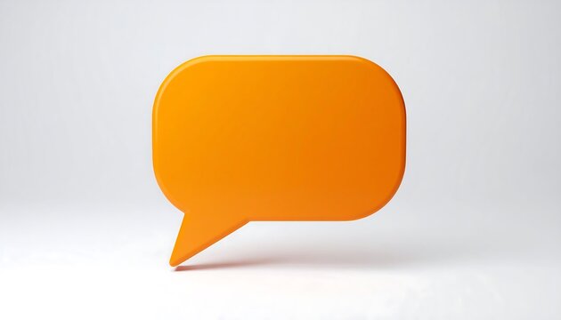 Orange speech bubble on white background - Powered by Adobe