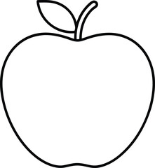 apple icon outline vector illustration on transparent background