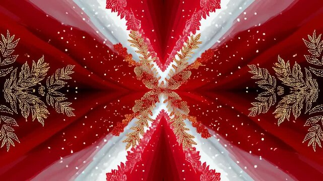 Abstract Red and White Floral Symmetry