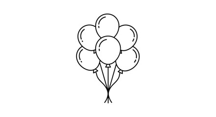 A bunch of balloons tied together with strings floating upwards creating a festive atmosphere for celebration