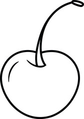 cherry icon outline vector illustration on transparent background