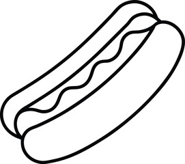 hotdog icon outline vector illustration on transparent background