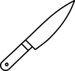knife icon outline vector illustration on transparent background