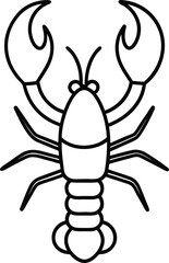 lobster icon outline vector illustration on transparent background