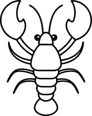lobster icon outline vector illustration on transparent background