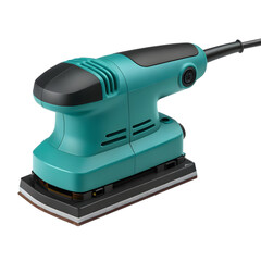 Electric sander tool used for woodworking and carpentry projects on a transparent background