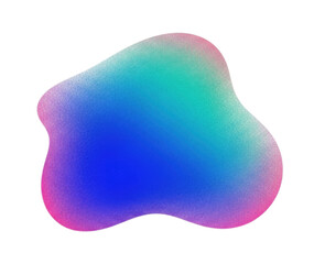 Colorful abstract shape with gradient blend of blue, green, and pink cutout isolated on transparent bg, png