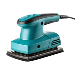 Electric sander tool used for woodworking and carpentry projects on a transparent background