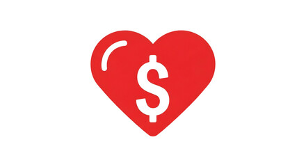 Red Heart With Dollar Sign Icon