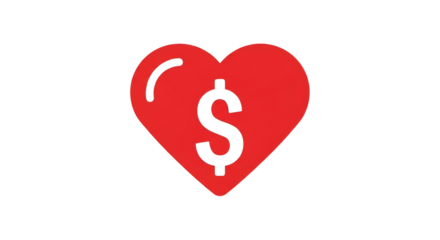 Red Heart With Dollar Sign Icon