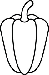 pepper icon outline vector illustration on transparent background