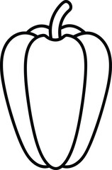 pepper icon outline vector illustration on transparent background